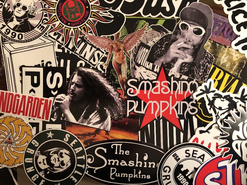 Grunge Rock Sticker Lot – Kurt Cobain Sub Pop Records Stone Temple Pilots