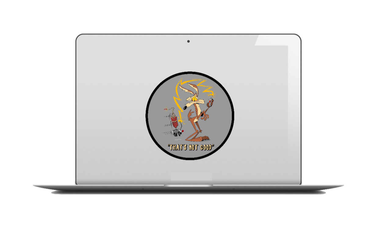 Wiley – (That’s Not Good) – 4″ Handmade Vinyl Decal Vehicle Laptop Cooler Decor