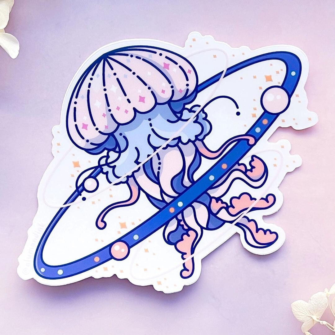 Cosmic Jellyfish Sticker – Clear Vinyl