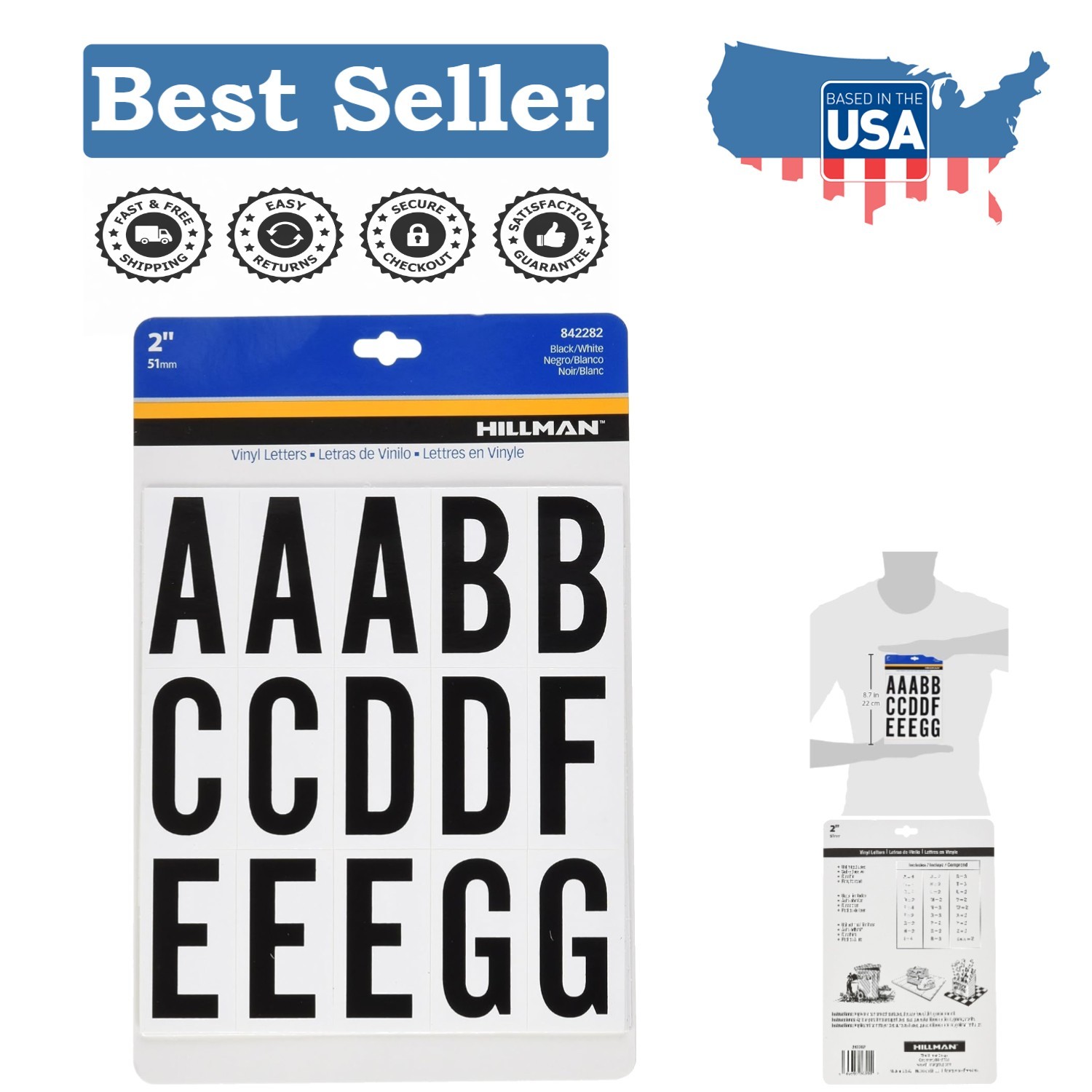 Versatile 2-Inch Peel-Off Vinyl Letters – Essential for Home or Business Use