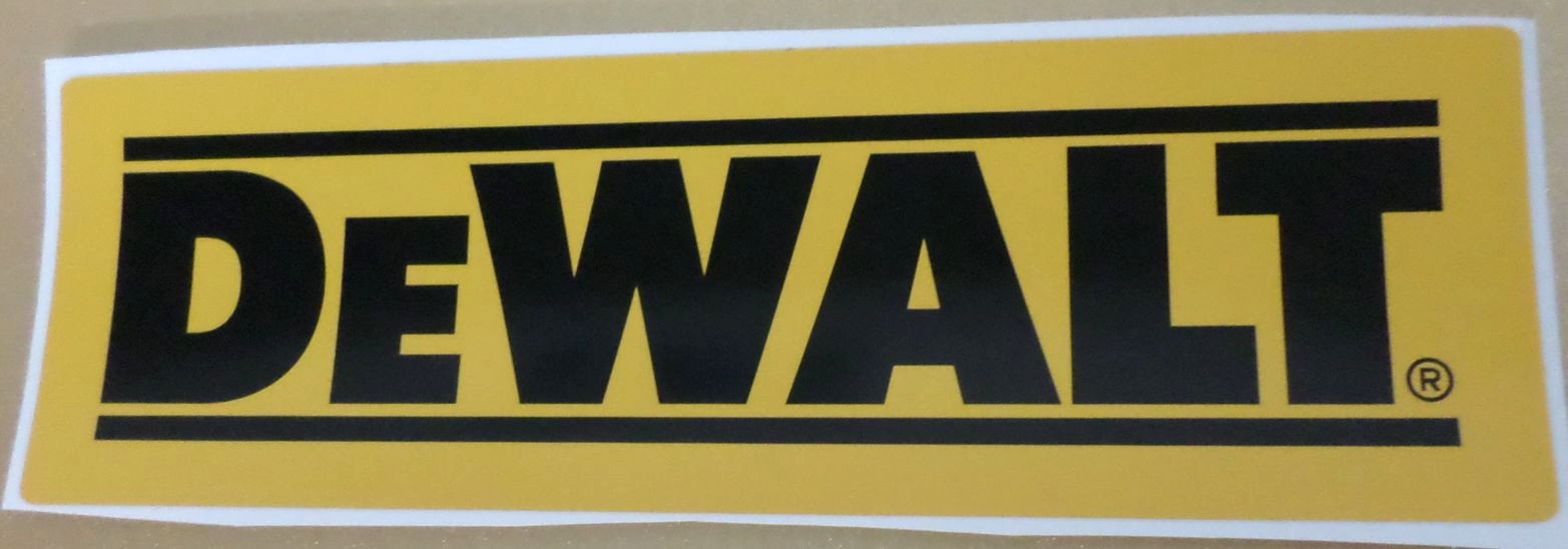 1 NEW DeWalt Tools Vinyl Decal Sticker, Large 7.75″ x 2.4″ Inches, Black/Yellow
