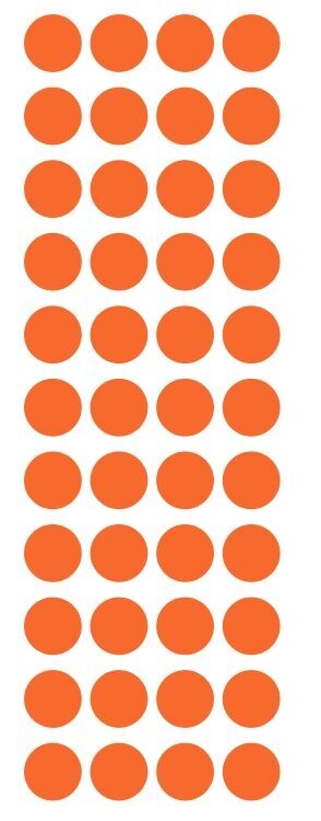 3/4″ Orange Round Vinyl Dots Stickers Color Coding Inventory 3/4 Inch Dot