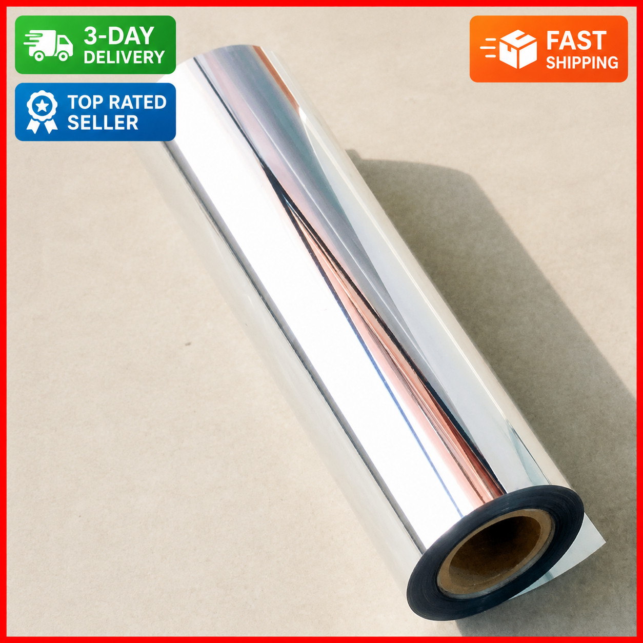 12»X78»Chrome Mirror Silver Vinyl Wrap Sticker Decal Film Sheet,Self-Adhesive