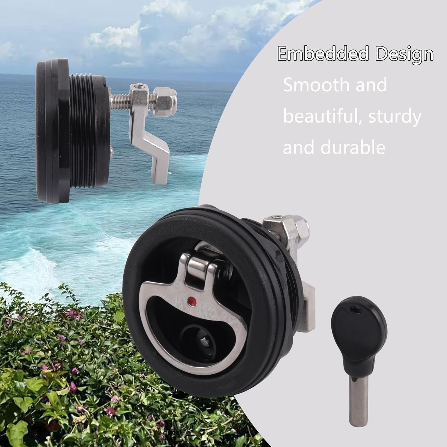 Boat Cam Latch Fits 2-1/2″ Hole Mount Latch,Marine Grade O-Handle Latch,Locki…
