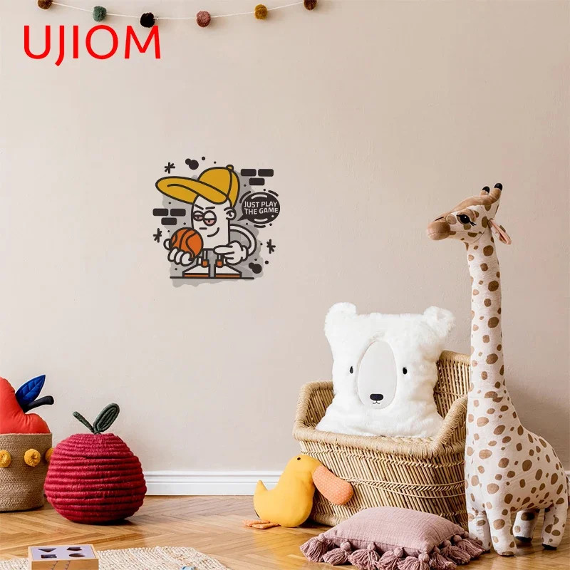 UJIOM Basketball Themed Street Art Graffiti Personalise Toilet Sticker Home