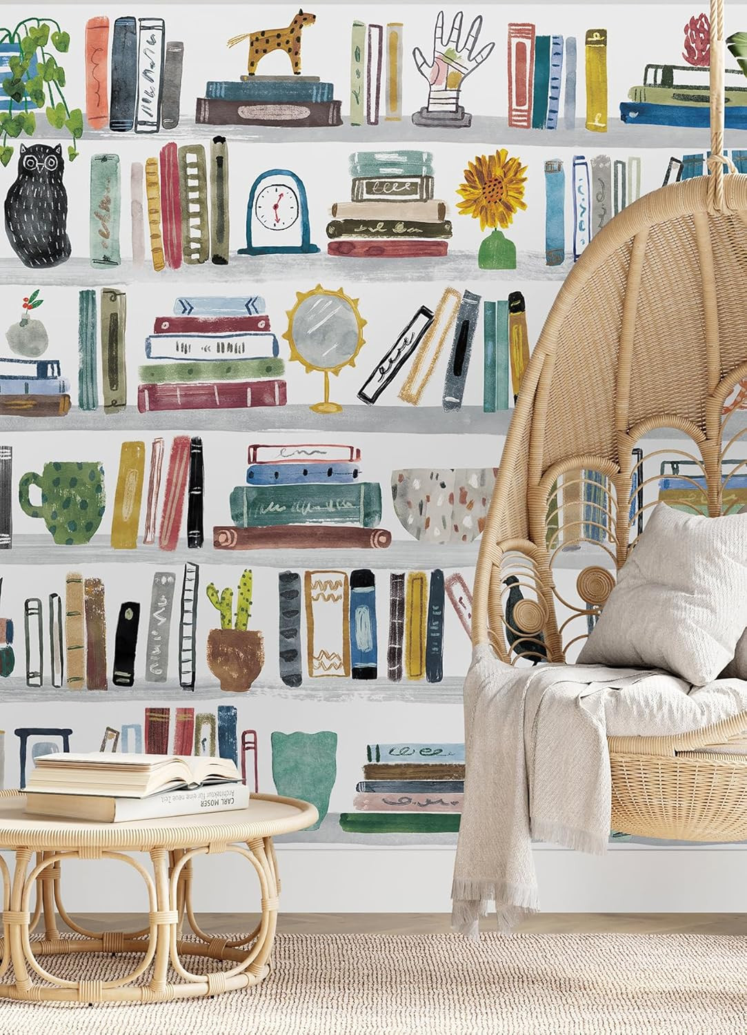 Charming Peel and Stick Library Wall Mural for Effortless Home Decor