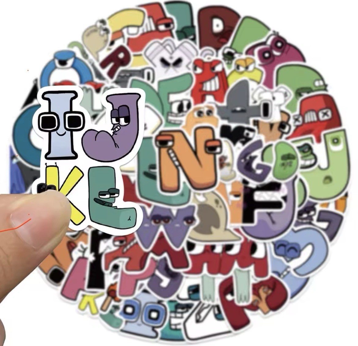 Letter Style Stickers 50pk Alphabet Funny Face Mix Matte Stickers FREE SHIPPING