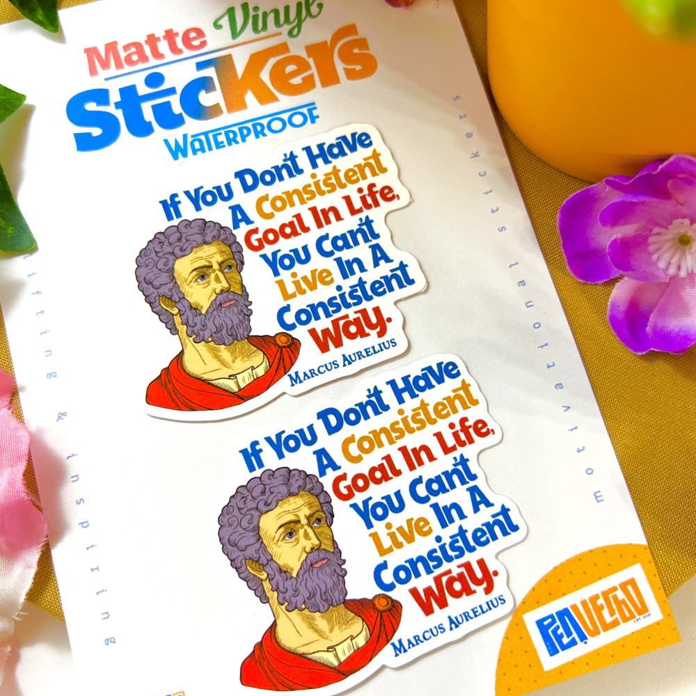 Marcus Aurelius Quote Sticker 2pc | Goals In Life | Motivational Sticker | PI554