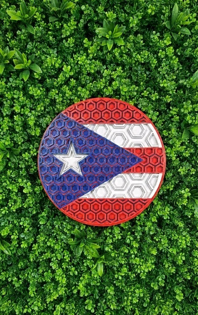 Puerto Rico Flag 3D Wall Art – Hexagonal Edition – Boricua Pride Home Decor PR