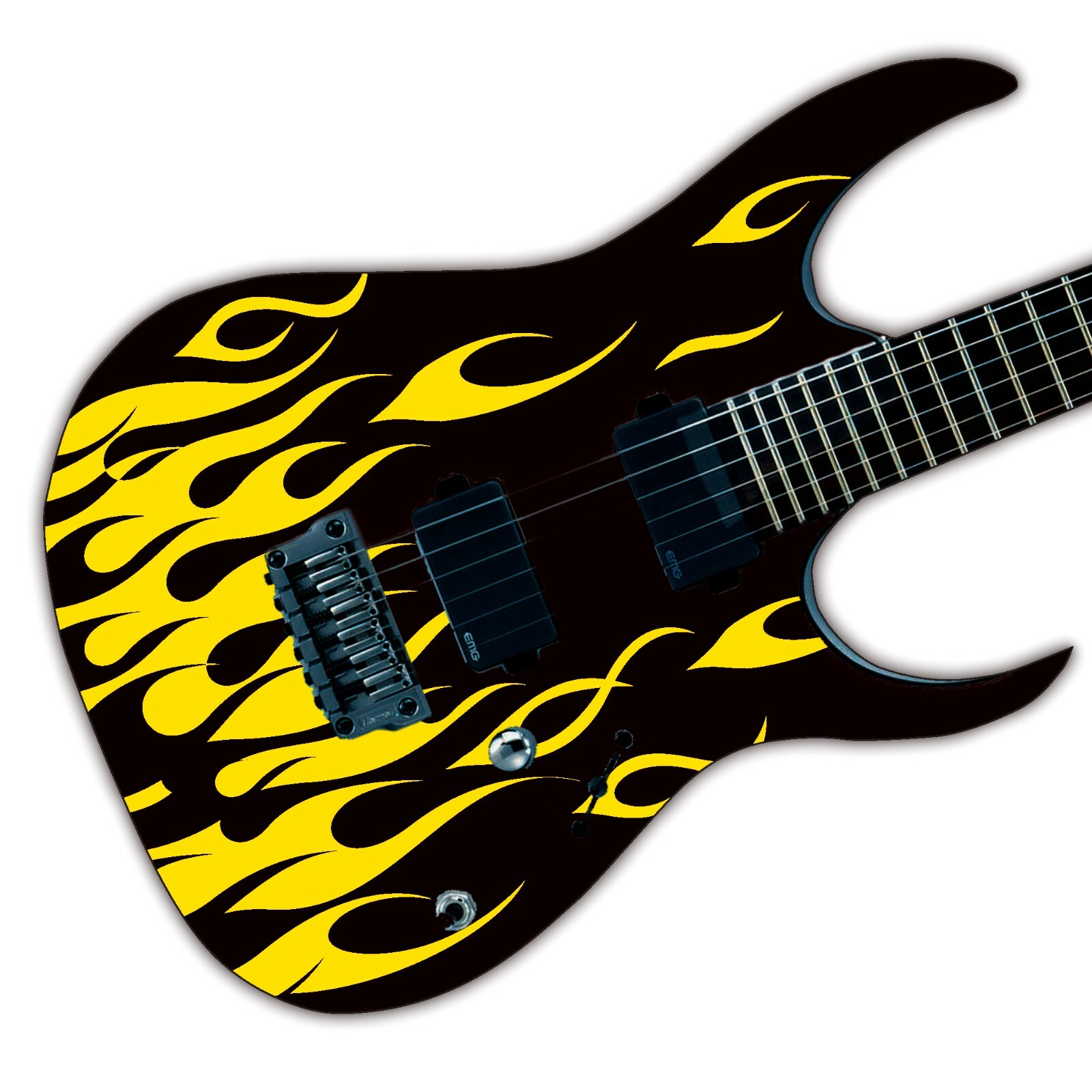 Custom Made Flames Decal Sticker Fits Guitars & Basses 12 colour options