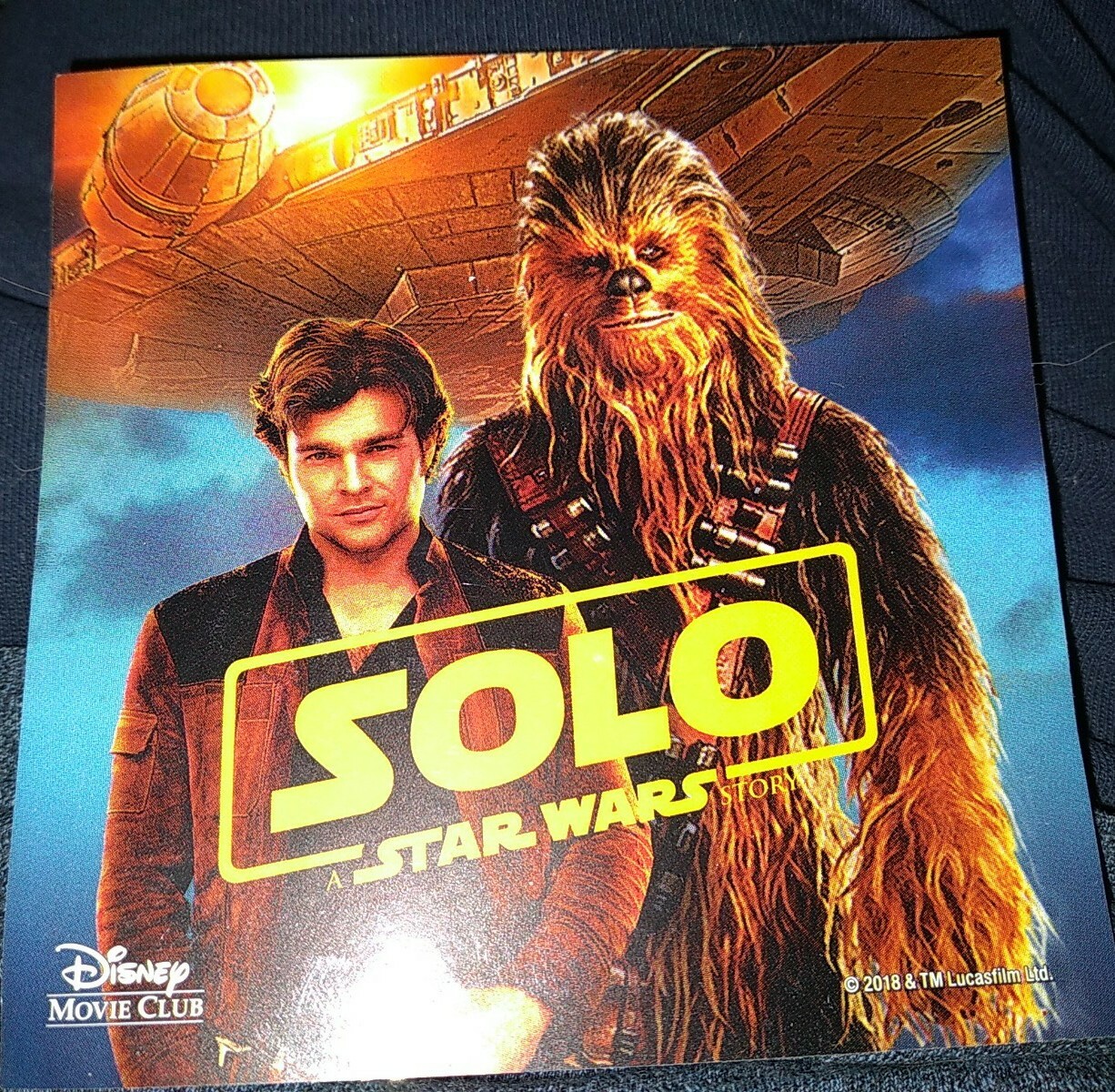 Solo Star Wars Removable Decal Sticker Disney Movie Club Exclusive Chewbacca