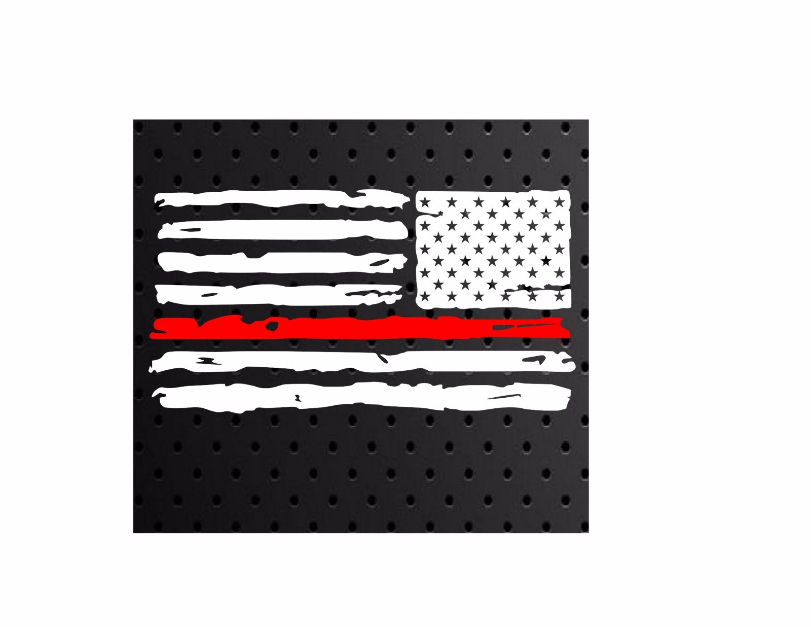 THIN RED LINE LH/REVERSED DISTRESSED AMERICAN FIREFIGHTER FLAG Window Decal