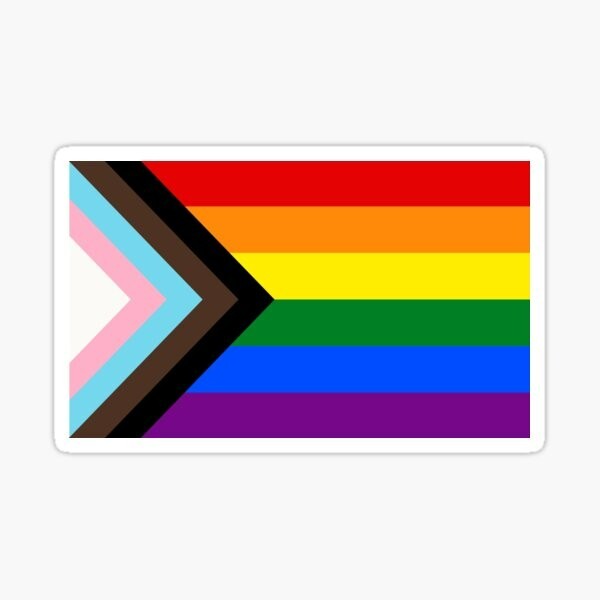 Gay progress flag Cute Fun Love Is Love Sticker pride waterproof