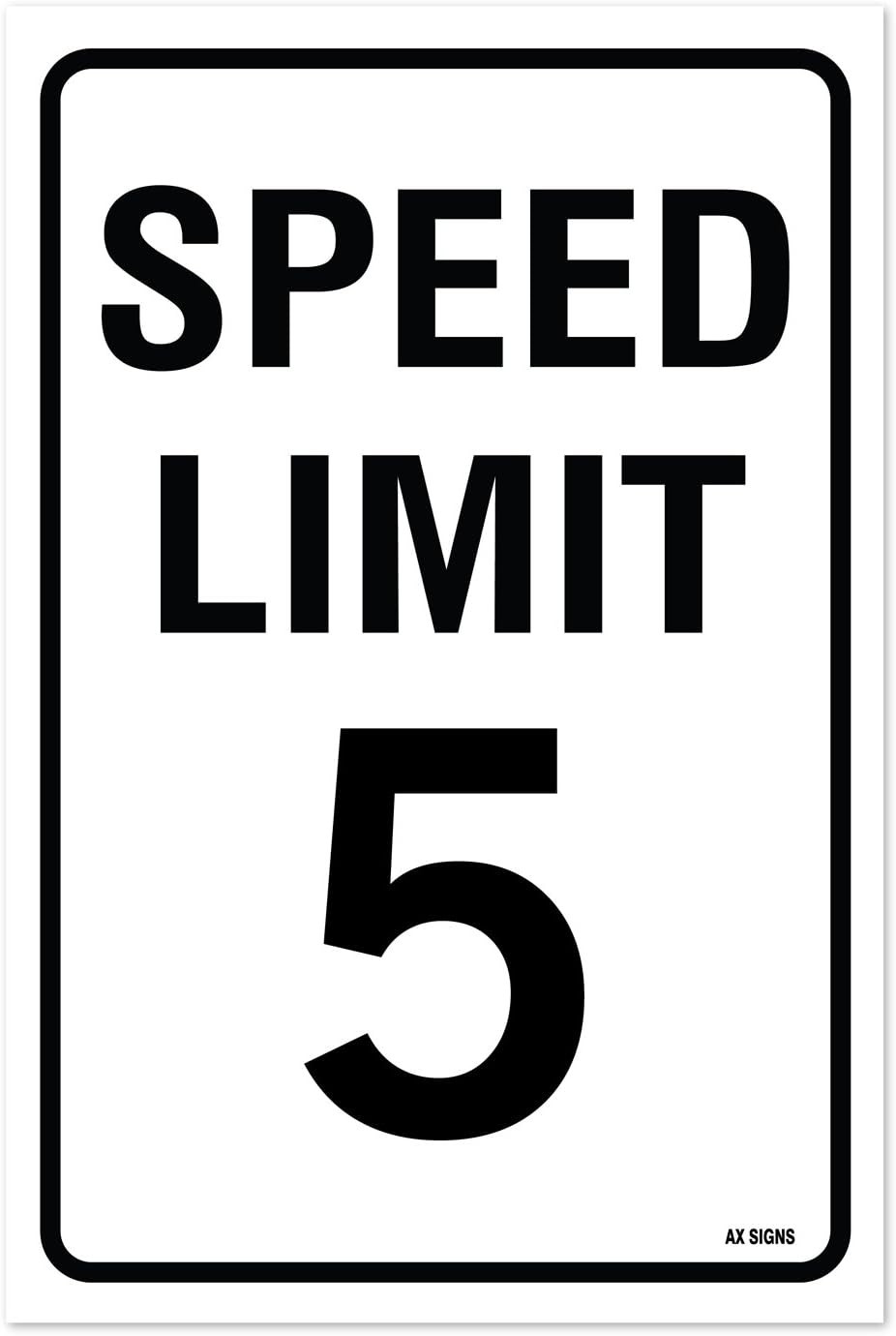 Speed Limit 5 Mph, Sticker Sign, 12×18 Inches