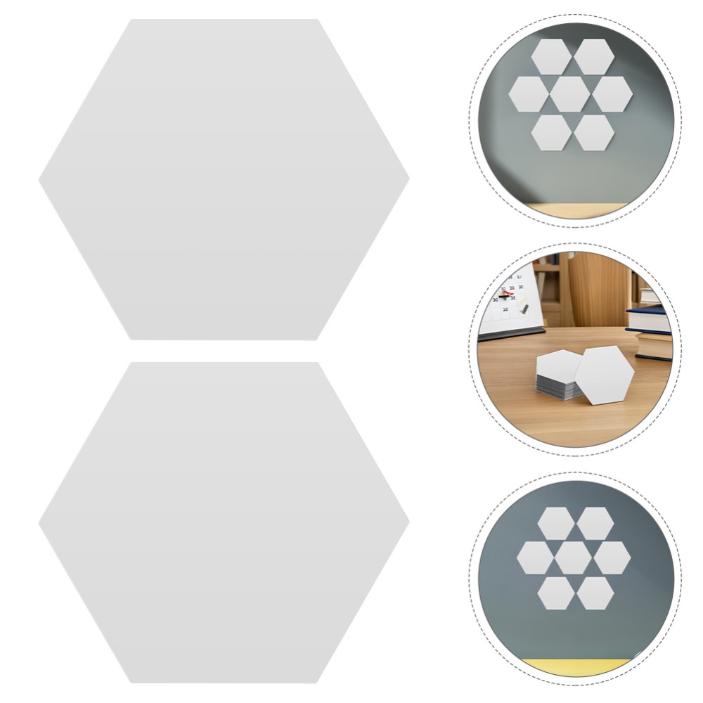 48 Pcs Wall Sticker Decoration Hexagonal Mirror Modern Geometric