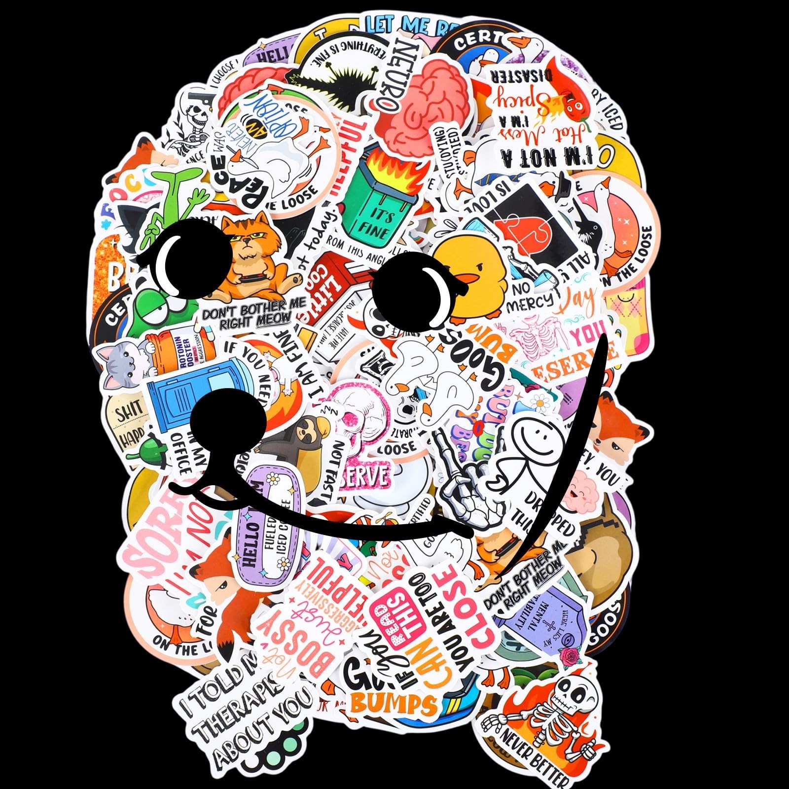 600 Pcs Funny Sarcastic Meme Stickers – Waterproof Decals for Laptops, Water Bot