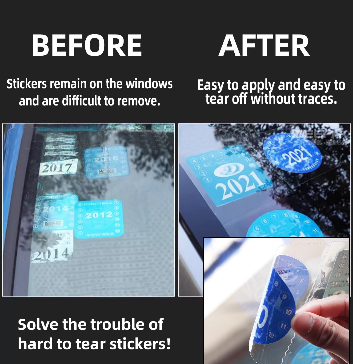Car Windshield Sticker, Windshield Applicator, Clear Window Cling for Car (10…