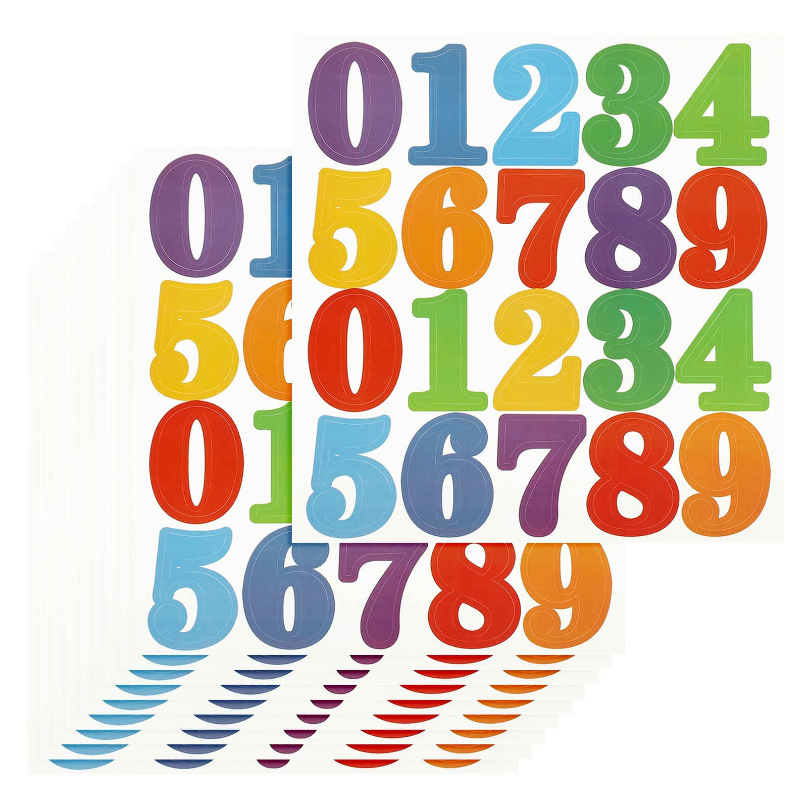 300 Pcs 15 Sheets Mailbox Numbers for Outside, 2 Inch Multicolor Number Sticker