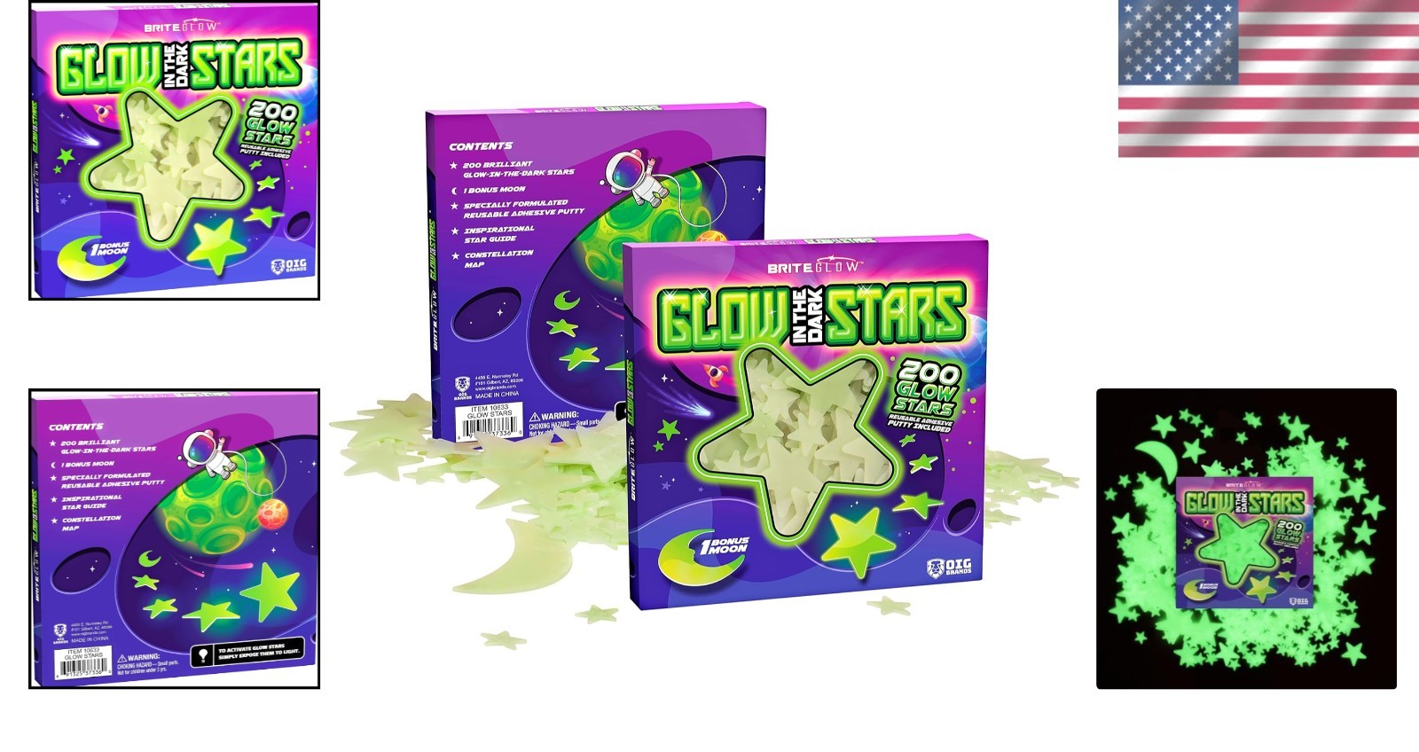 Starry Night Glow in the Dark Wall Stickers – 200 Pieces for Girls & Boys Rooms