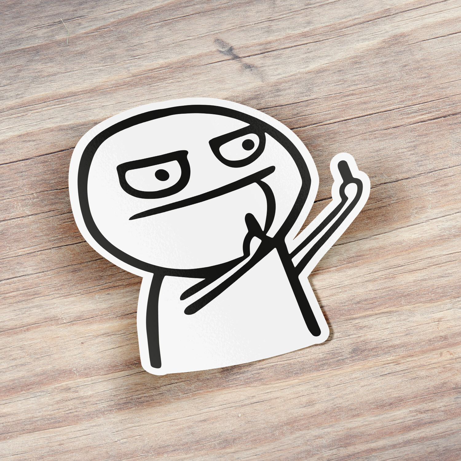 Funny FCK Middle Finger Troll Face Meme Car Bumper Vinyl Sticker Decal