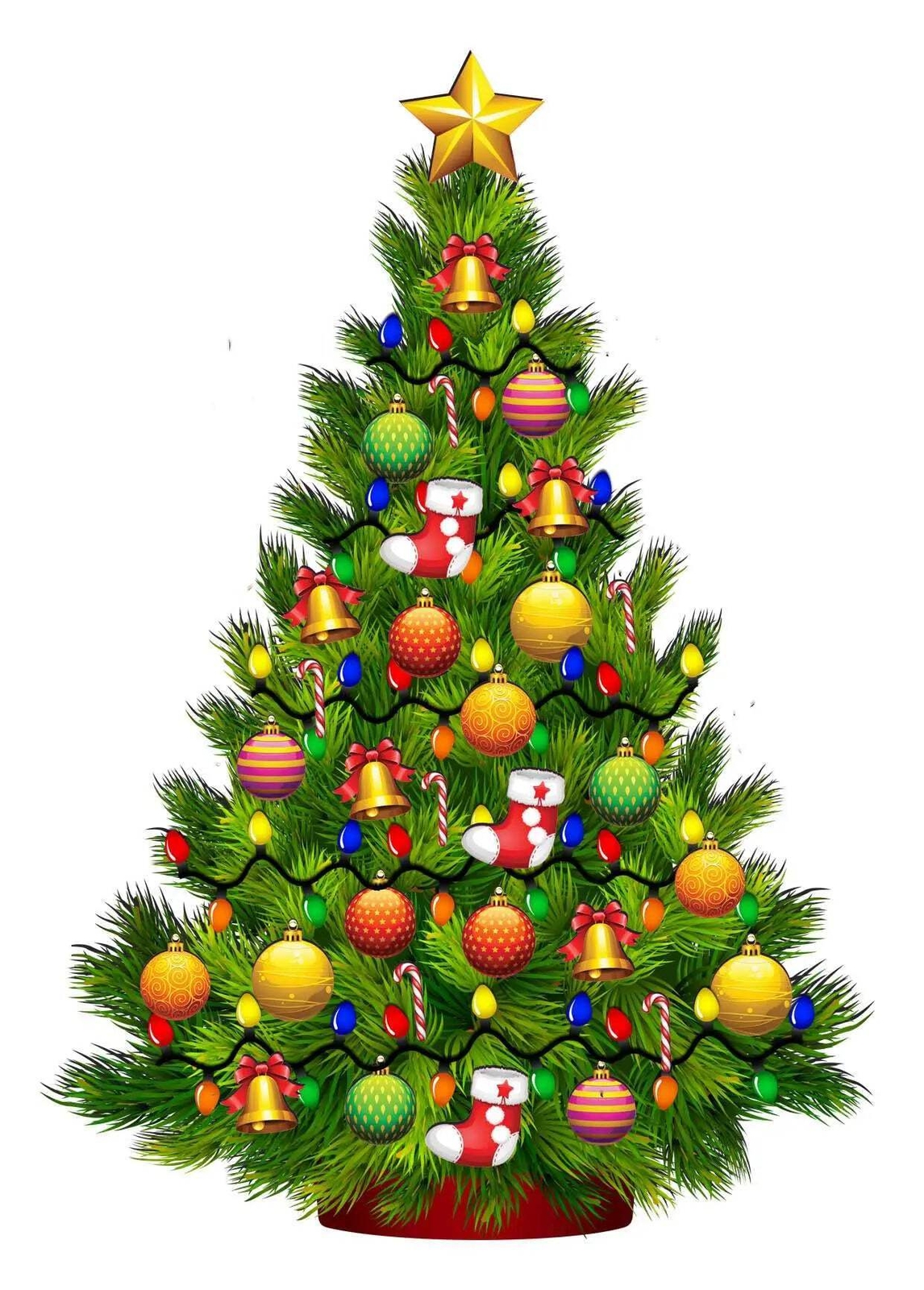 Christmas Tree Wall Decor Decal with Built-In Lights – Holiday Season Home Decor