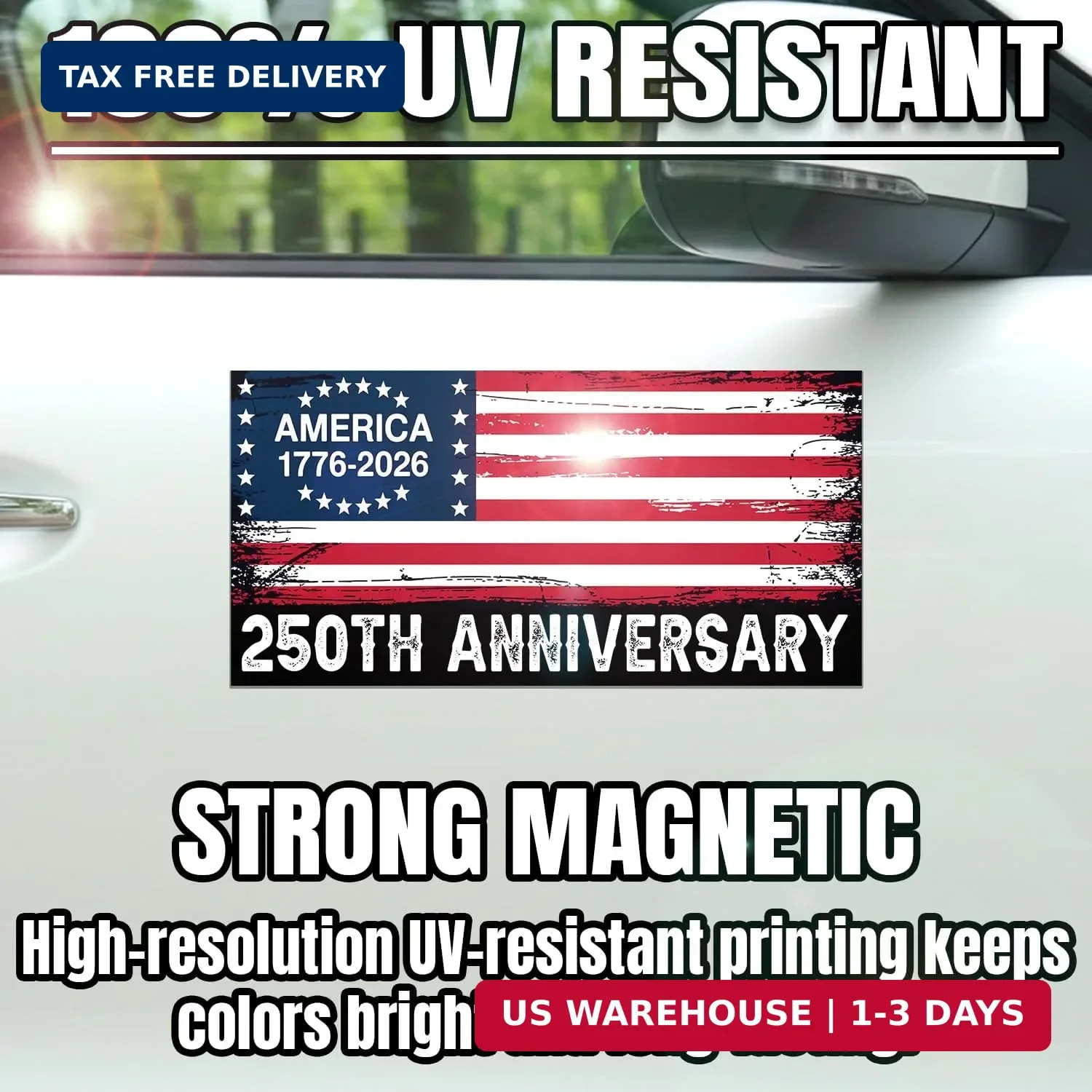 Magnet 250 Anniversary Magnetic Sign Bumper Sticker America National Flag Eagle