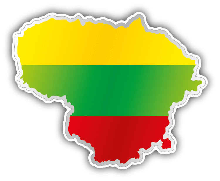 Lithuania Map Flag Car Bumper Sticker Decal