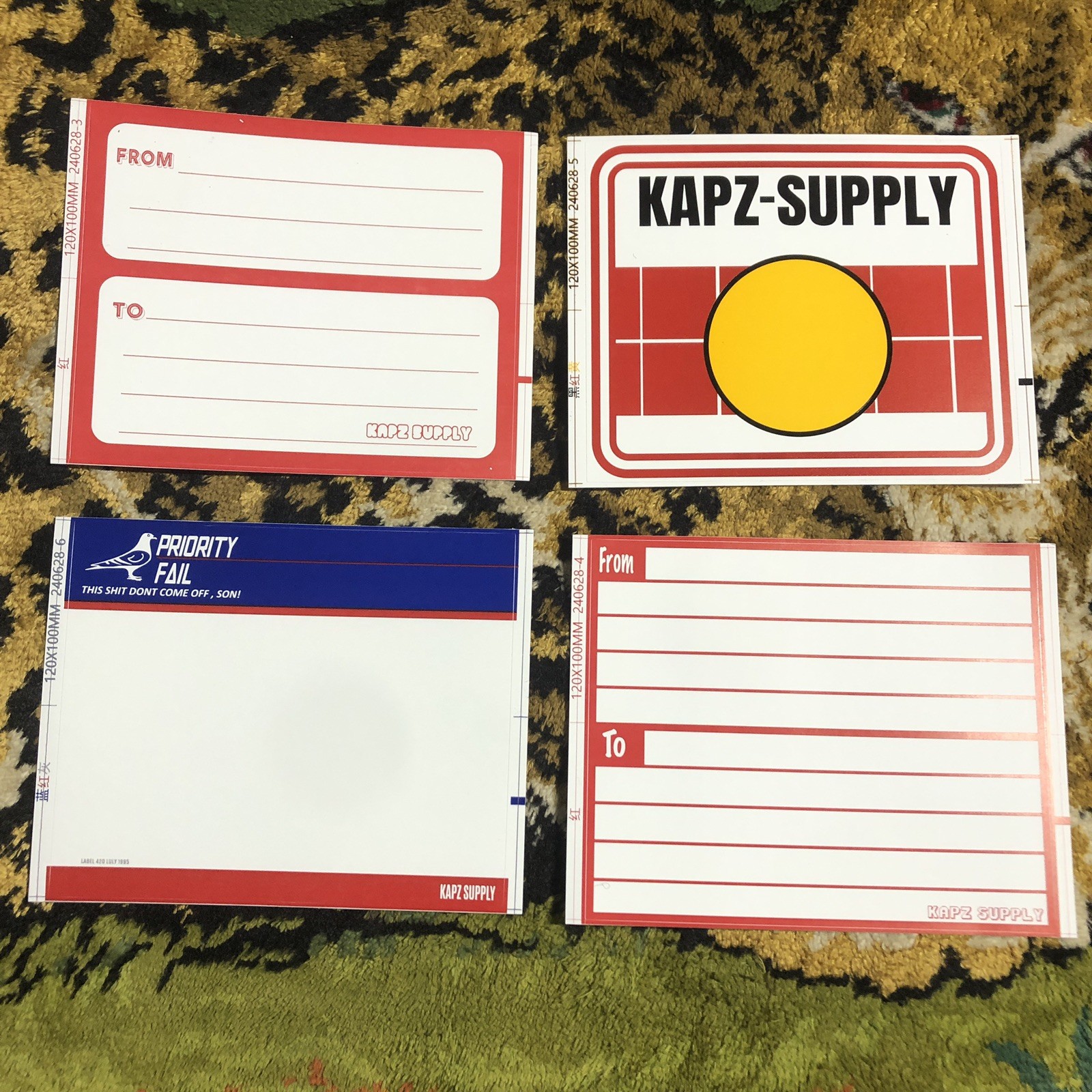 KAPZ SUPPLY DESTRUCTIBLE VINYL EGGSHELL JUMBO 10x12CM STICKER SLAPS PRIORITY 50