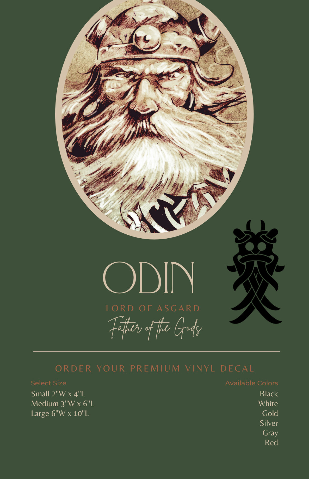 ODIN Lord of Asgard Father of the Gods – Premium Vinyl Decal