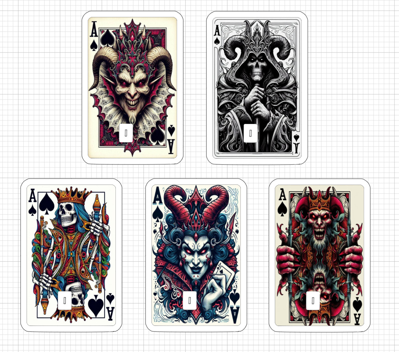 Ace of Spades Credit Debit Card Skin Stickers Playing Cards Demon Skull Goth USA