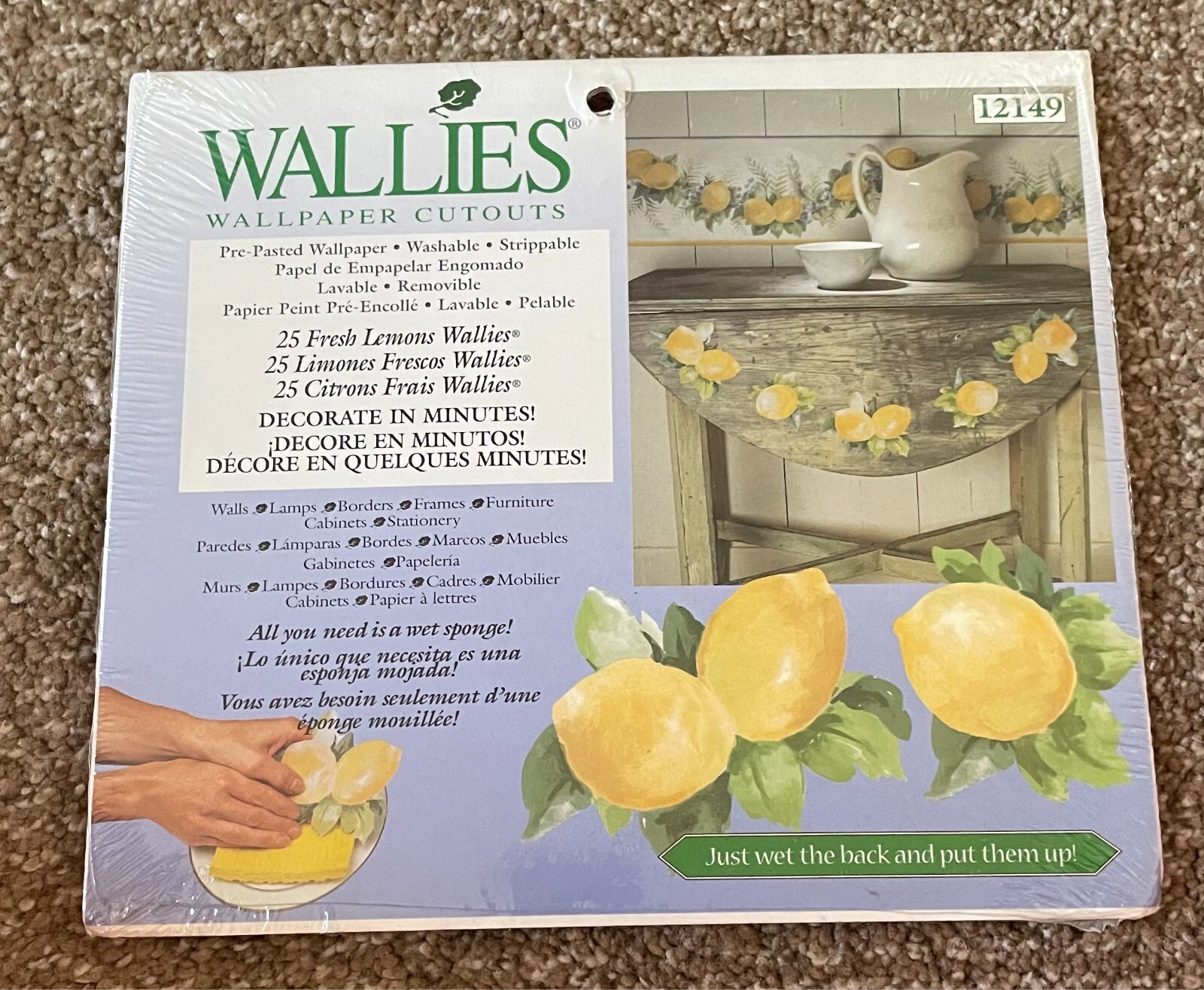 Set of 125 Lemon Wallies Removable Wallpaper Stickers Decals Cut Outs #12149