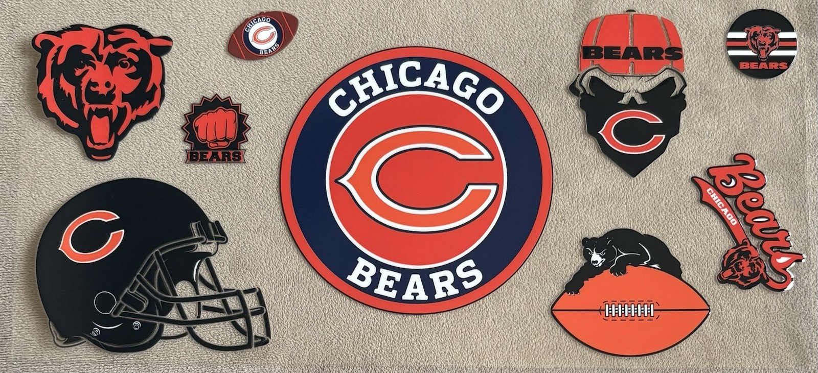CHICAGO BEARS Football UV DTF Transfer Sticker Wrap DIY Bottles Cups