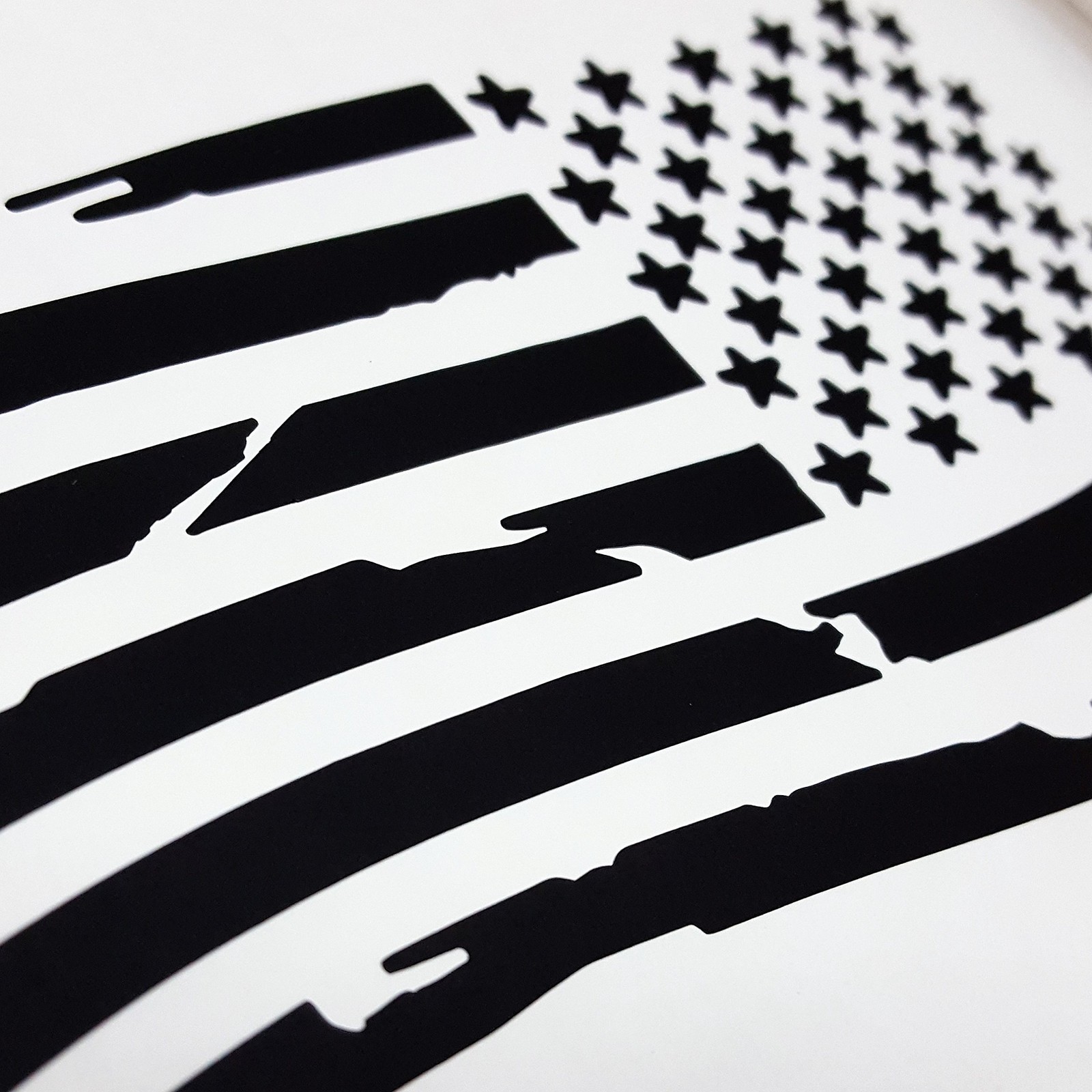 Pair of Waving USA American Flag Decal Sticker Die-Cut Subdued Car Truck (4″ …