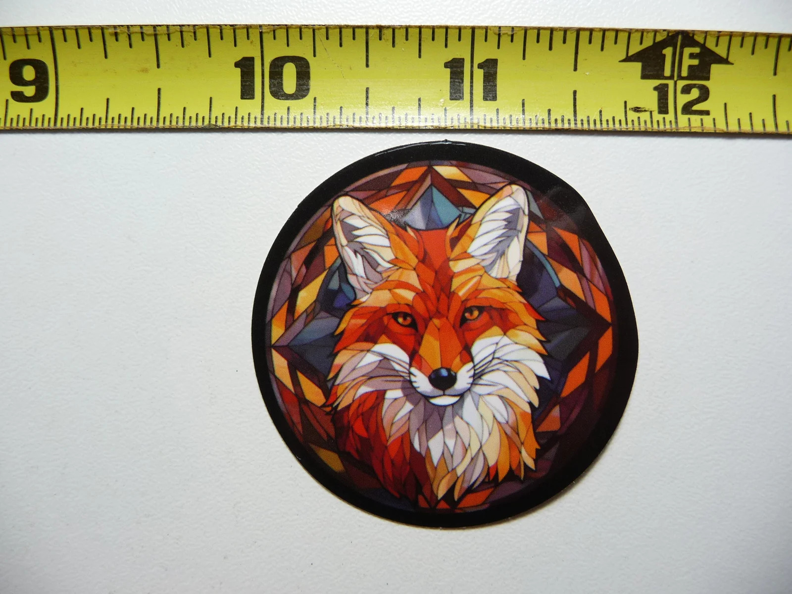 RED FOX PORTRAIT SMALL STICKER DECAL STAINED GLASS STYLE BEAUTIFUL COLORS