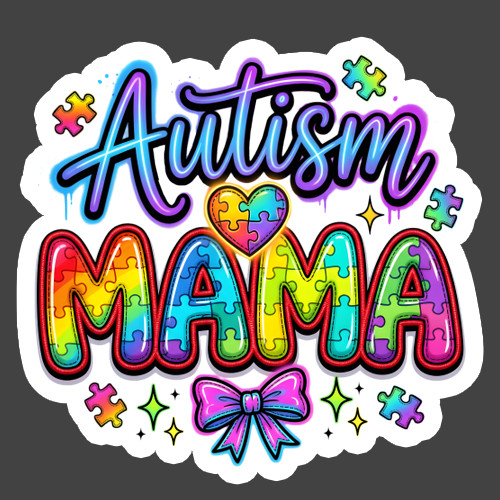 Autism Mama Sticker Vinyl Decal Rainbow Puzzle Awareness Mom Gift Love