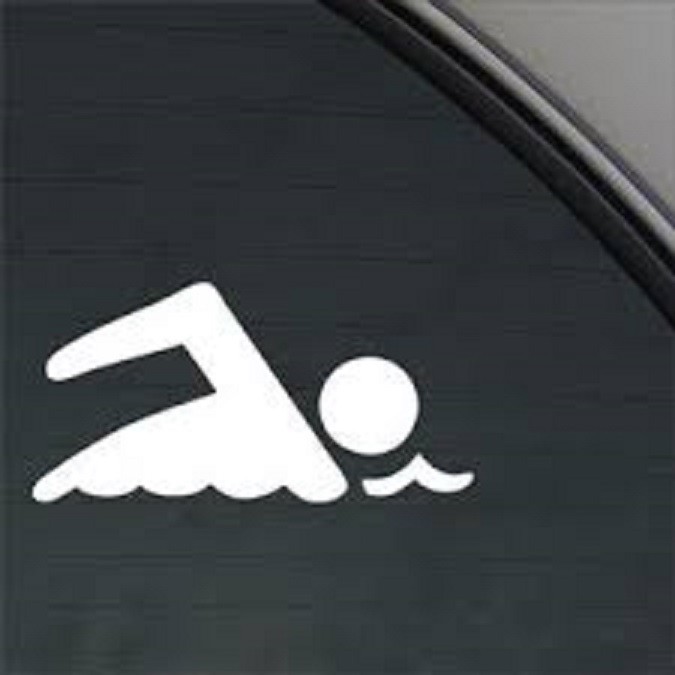 Swimming Logo Decal Car Window Vinyl Swimmer Bumper Glass Stanley Cup