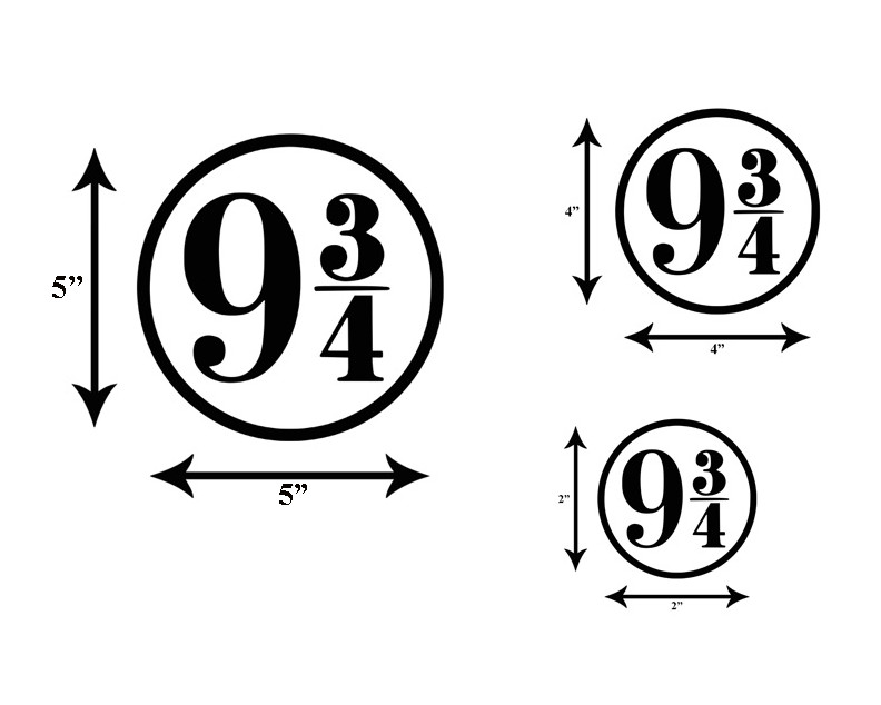 Platform 9 3/4 Harry Potter Vinyl Decal *FREE Shipping*