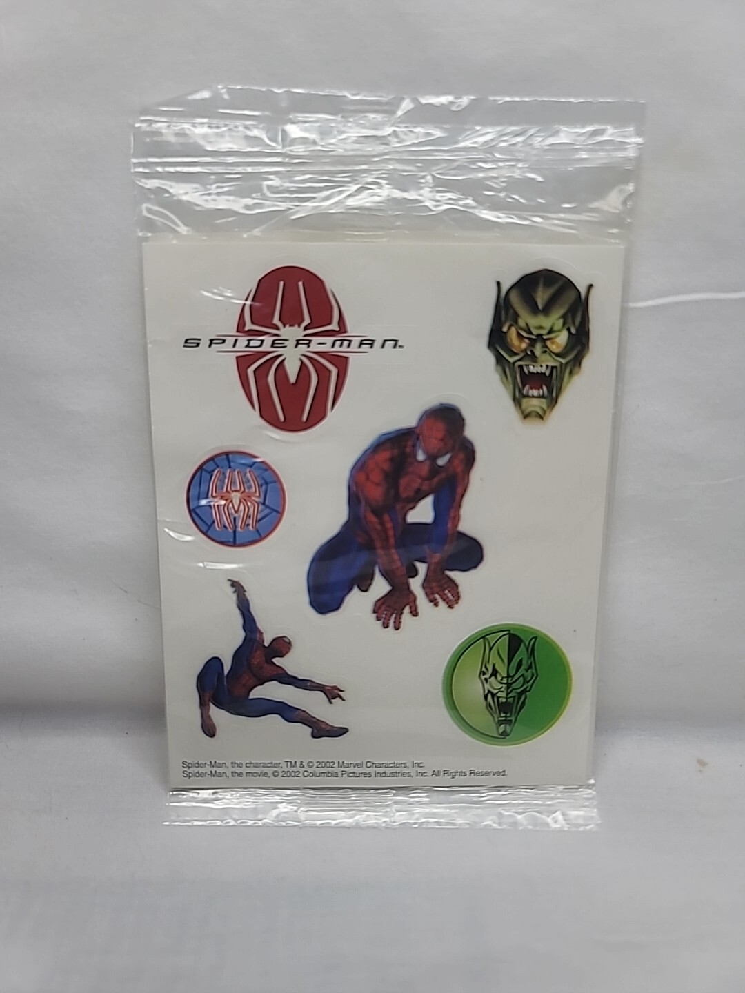 Spider Man Decals Promo Stickers 2002 Marvel Stickers 2- sheets (12 Stickers)