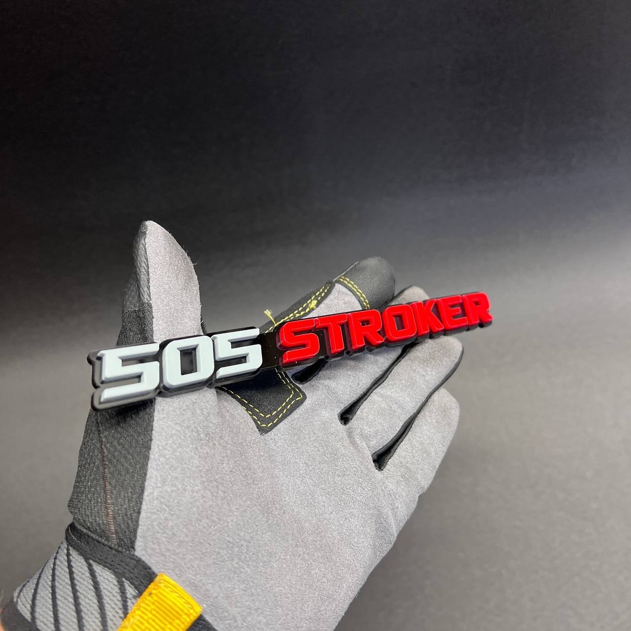 1X 505 stroker Custom 3D Car Fender Emblem Acrylic Badge Gray / RED / black