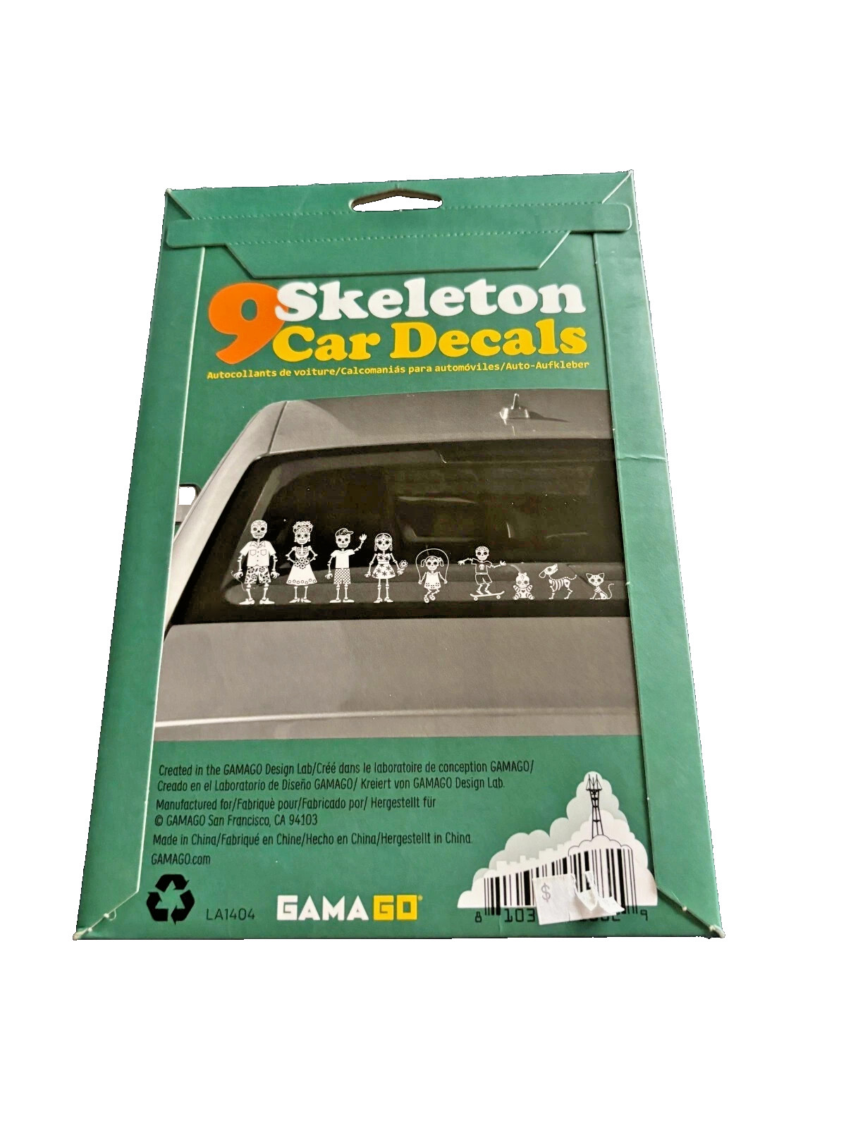 9 NEW FAMILY & PETS Skeleton CAR DECALS Gothic, Punk, Day of the Dead, HALLOWEEN