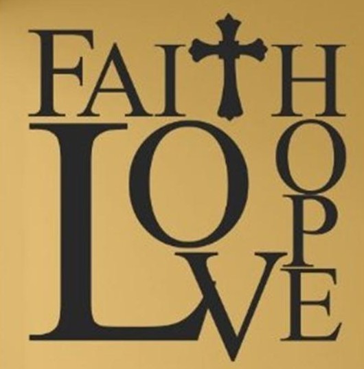 FAITH HOPE LOVE Cross Vinyl Lettering Wall Art Decal Decor Sticker Quote Saying