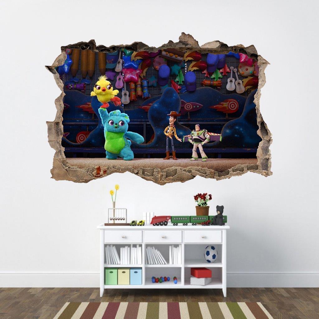 Toy Story Decal 3D Smashed Wall Sticker Art Mural Woody Buzz Lightyear J1432