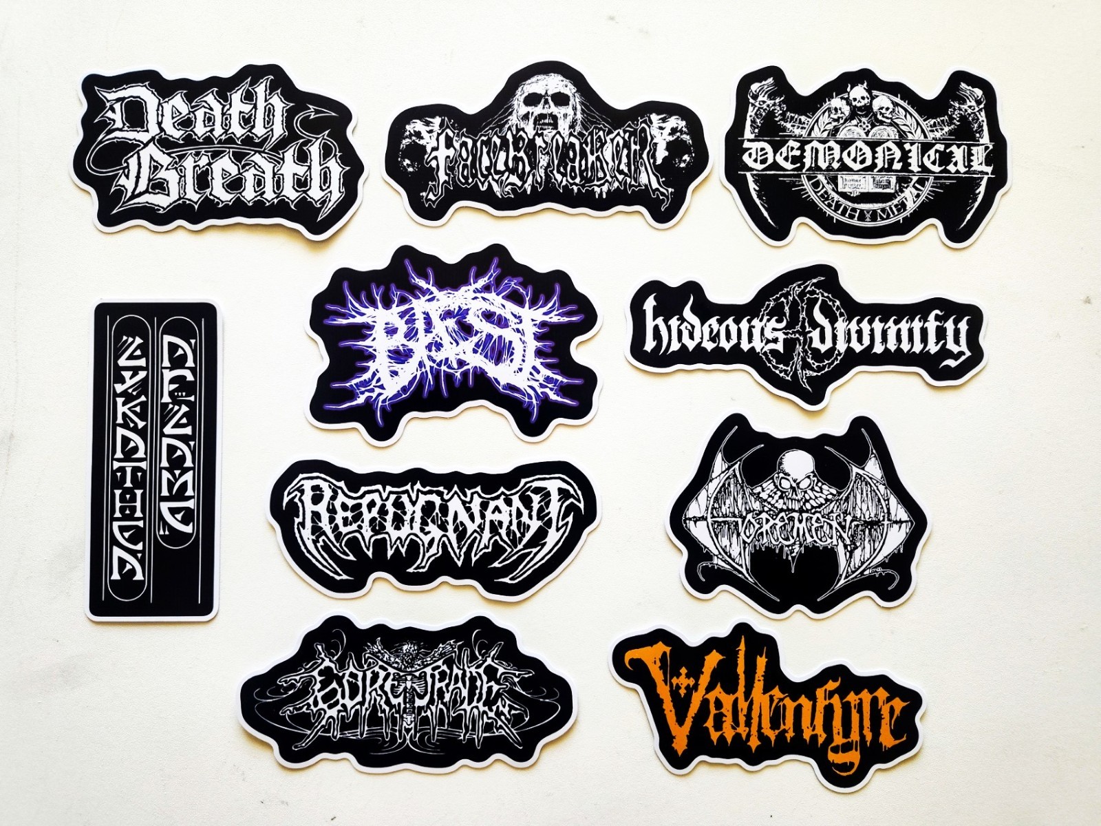 Death Metal Sticker Lot (QTY 10) SET 12 slam old school vinyl decal black thrash
