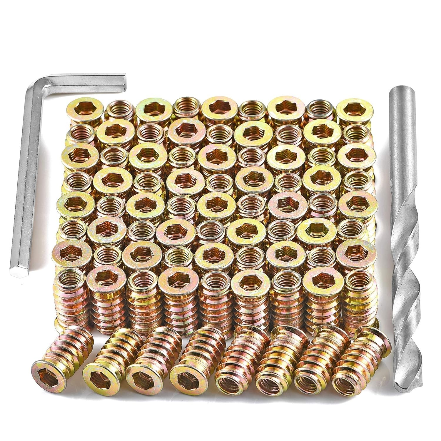 PGMJ 200 Pcs Threaded Inserts for Wood – One Size, 200 1/4″-20 x 20mm