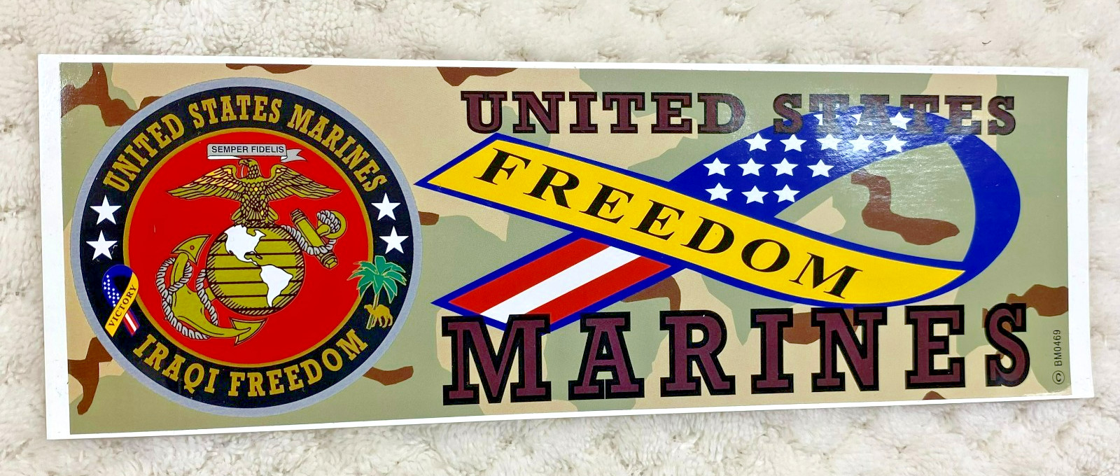USMC Marine Corps United States Marines Iraqi Freedom Bumper Sticker 3-1/4″X9″