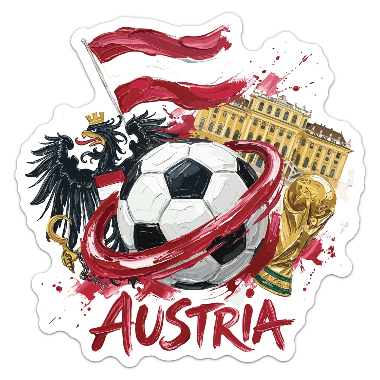Austria National Team Football Soccer Sticker Car Bumper Vinyl Decal