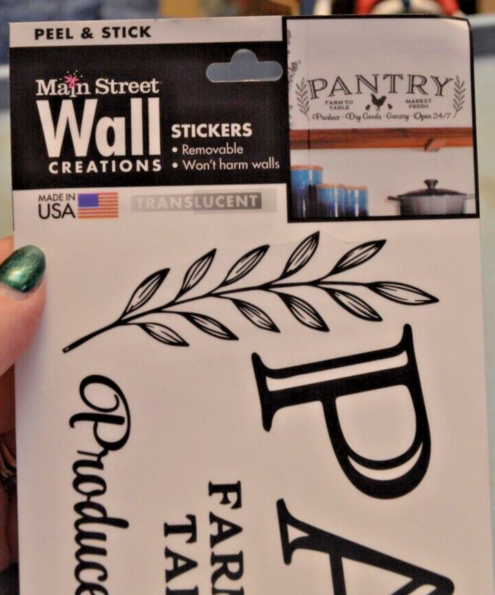 Main Street Wall Creations Peel & Stick Wall Decal Sticker «PANTRY Farm to ..»
