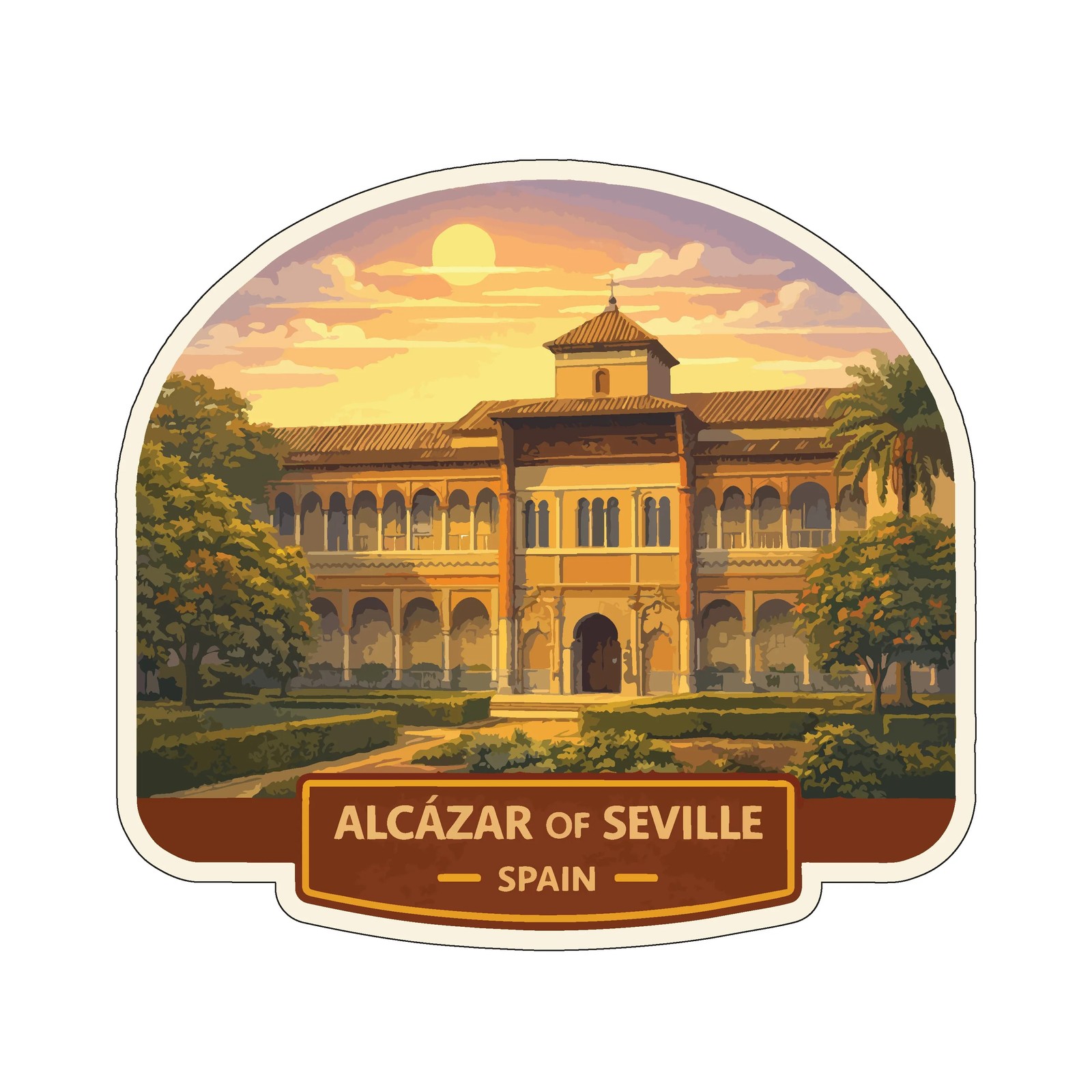 Alcázar of Seville Spain Sticker Decal Vinyl Die-Cut World Heritage Sites Series