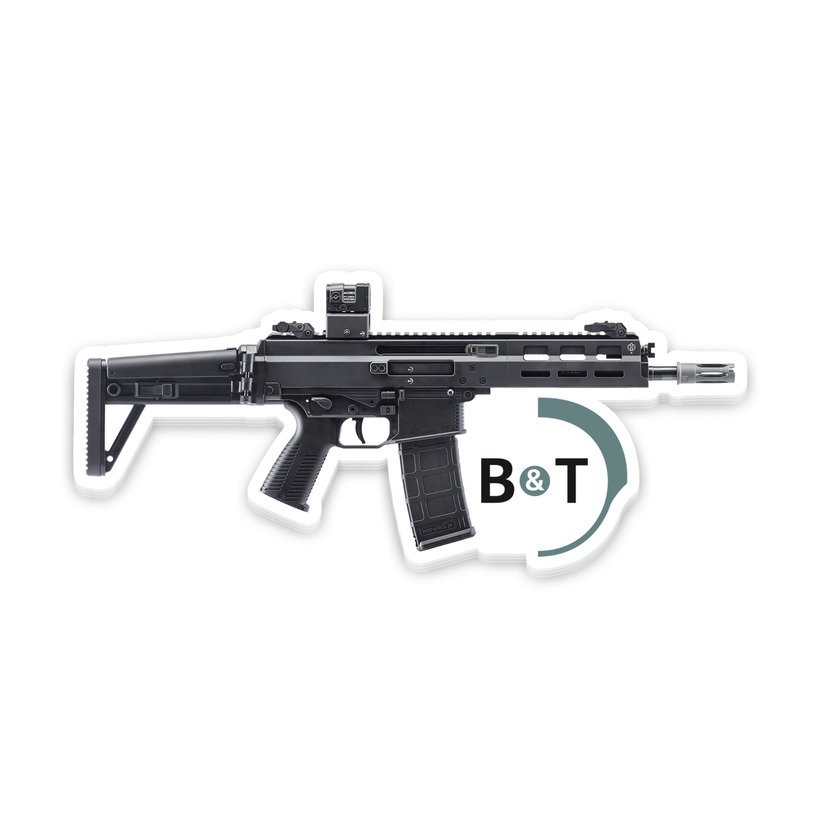 B&T Sticker 4 inch Vinyl Decal Gun High Quality Waterproof