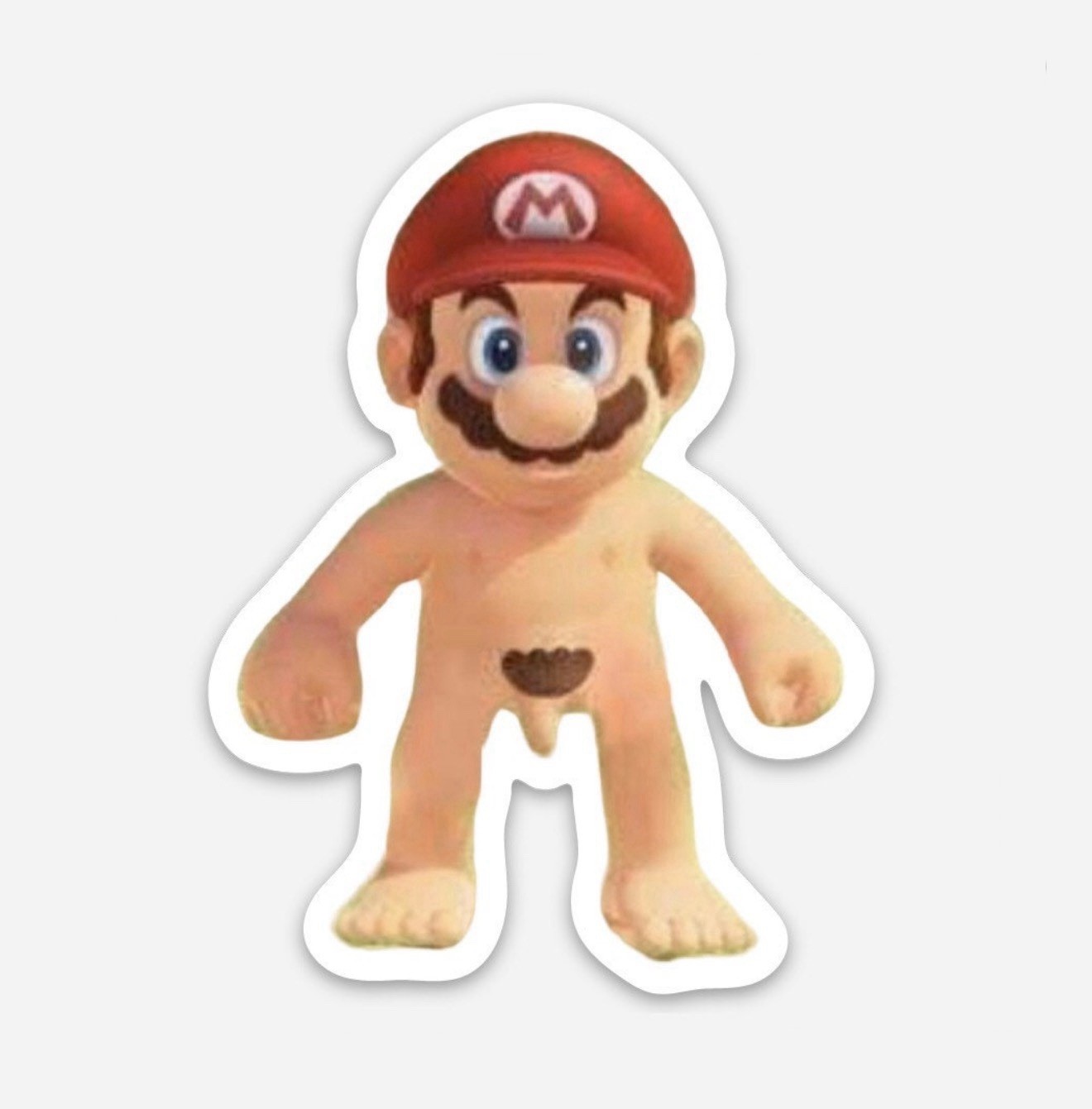 3 Inch Naked Mario Sticker. Matt Finish. Nintendo